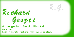 richard geszti business card